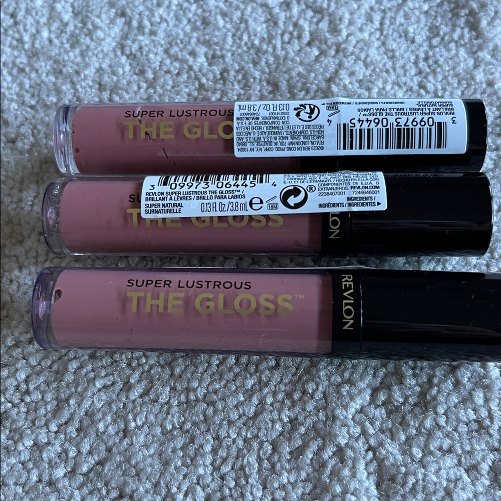 NWT 3 Revlon Super Lustrous The Gloss 215 Super Natural in original packaging
